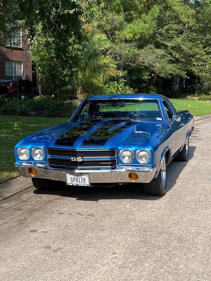 Blue Chevrolet El Camino restoration